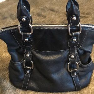 Black leather purse